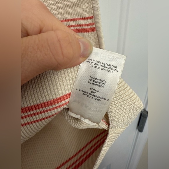 Women’s Babaton Pink And White Striped Crop Tank Top Size Small Casual - Picture 4 of 5